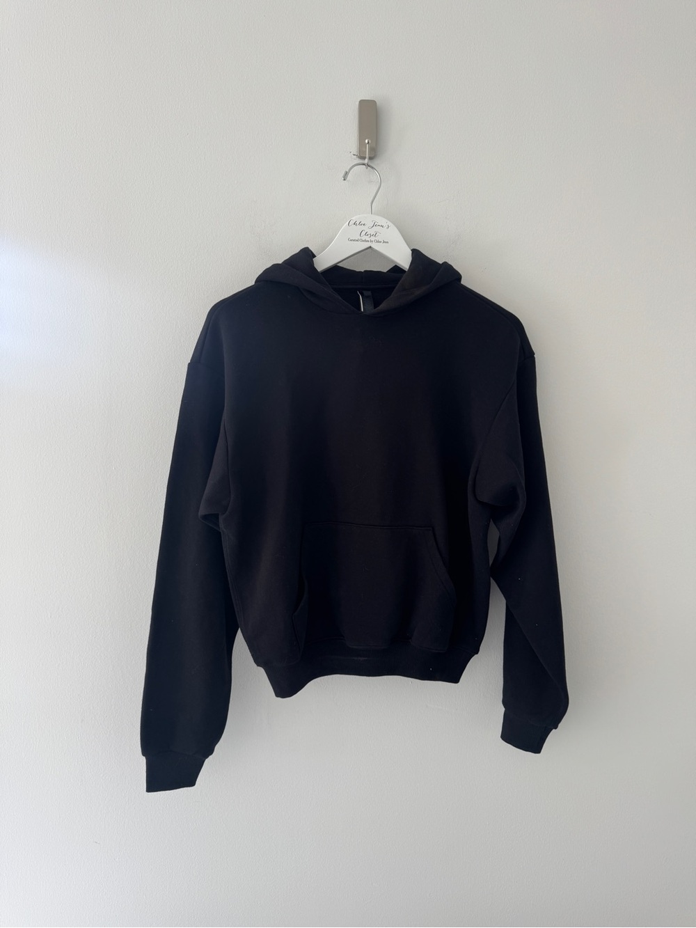 SKIMS Black Cotton Fleece Hoodie XS - Picture 2 of 5